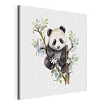 Canvas Schilderijen Pandabeer op een boomtak