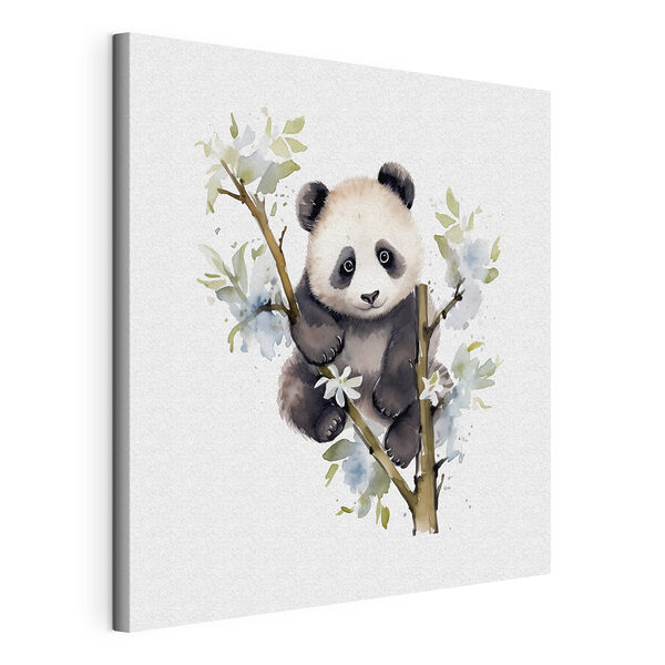 Pandabeer op een boomtak Canvas Schilderijen Pandabeer op een boomtak