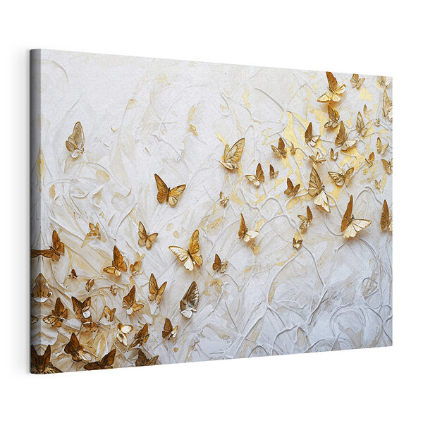 Fladderende vlinders in zachte tinten Canvas Schilderijen Fladderende vlinders in zachte tinten