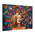 Canvas Schilderijen Schilderij van een vrouw met vlinders