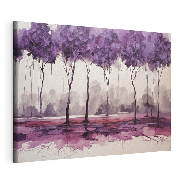 Canvas Schilderijen Schilderij van bomen met paarse bladeren