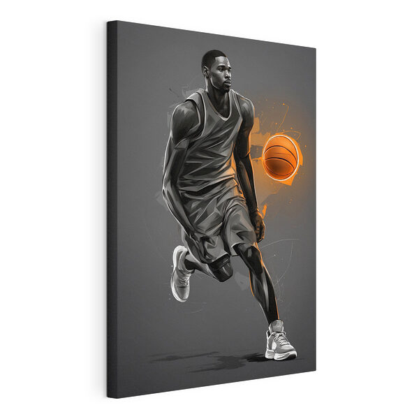 Canvas Schilderijen Basketbal speler met een bal
