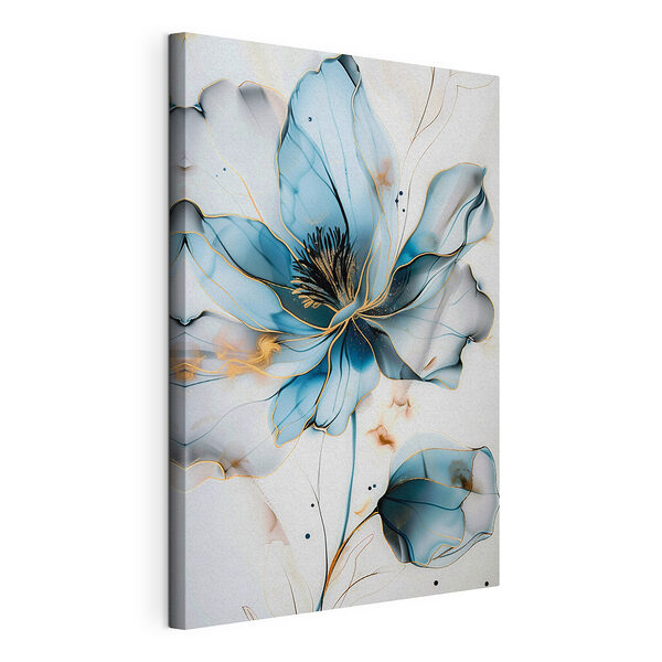 Elegante blauwe bloemblaadjes in bloei Canvas Schilderijen Elegante blauwe bloemblaadjes in bloei