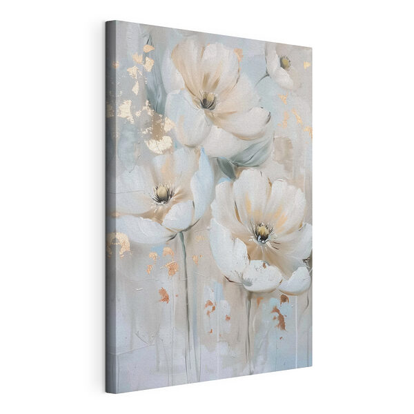 Schilderij van bloemen op een muur Canvas Schilderijen Schilderij van bloemen op een muur