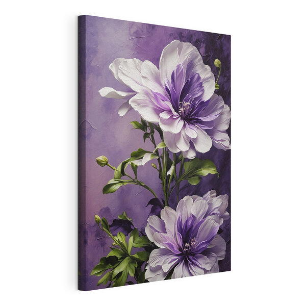 Elegante bloemen in paarse tinten Canvas Schilderijen Elegante bloemen in paarse tinten