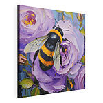 Canvas Schilderijen Bij op een bloem