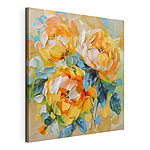 Canvas Schilderijen Schilderij van bloemen op een doek