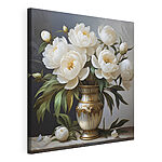 Canvas Schilderijen Schilderij van bloemen in een vaas