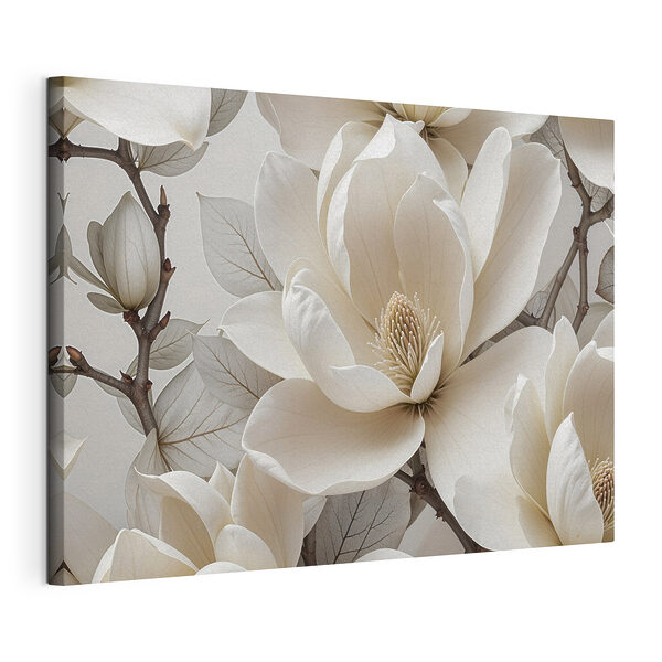 Delicate bloemen in zachte tinten Canvas Schilderijen Delicate bloemen in zachte tinten