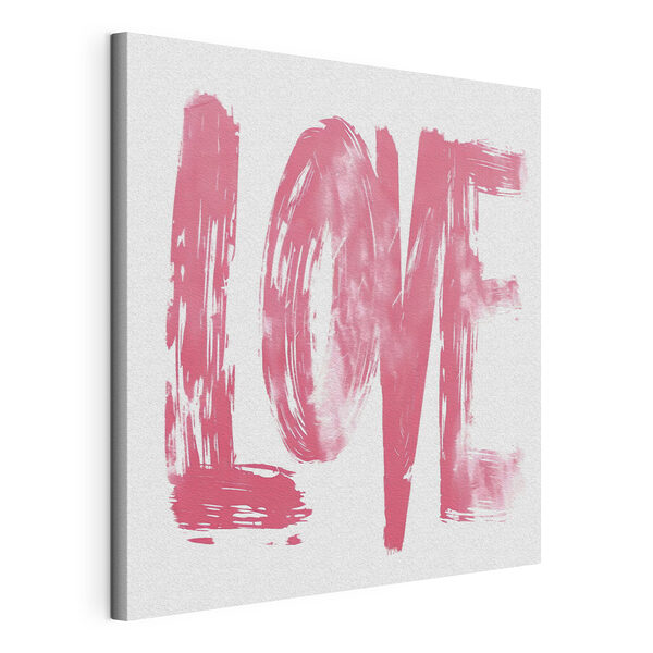 Canvas Schilderijen Roze geschilderd woord