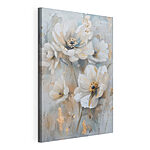 Canvas Schilderijen Verfijnde bloemen in zachte pasteltinten