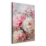 Canvas Schilderijen Schilderij van roze en witte bloemen