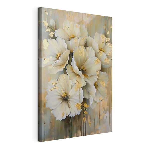 Elegante bloemen met glinsterende accenten Canvas Schilderijen Elegante bloemen met glinsterende accenten
