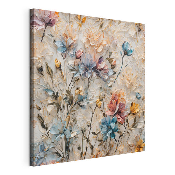 Canvas Schilderijen Bloeit in zachte pasteltinten