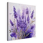 Canvas Schilderijen Schilderij van paarse bloemen