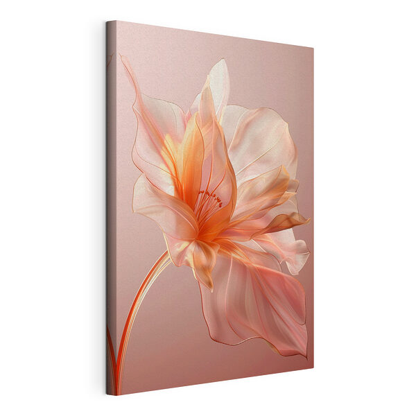 Canvas Schilderijen Gevoelige roze bloesem danst lichtjes