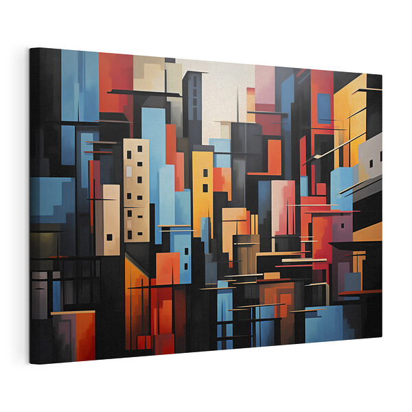 Schilderij van een stad Canvas Schilderijen Schilderij van een stad