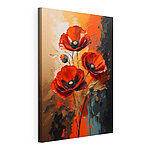 Canvas Schilderijen Schilderij van rode bloemen