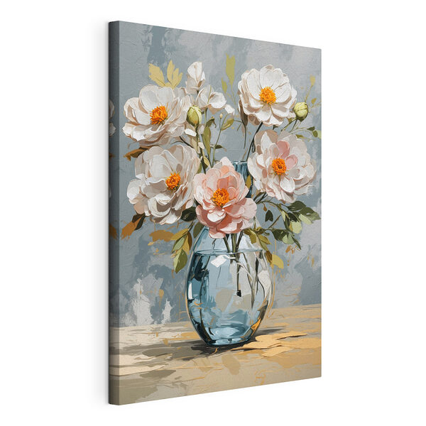 Canvas Schilderijen Vaas met bloemen erin
