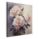 Canvas Schilderijen Groep roze rozen