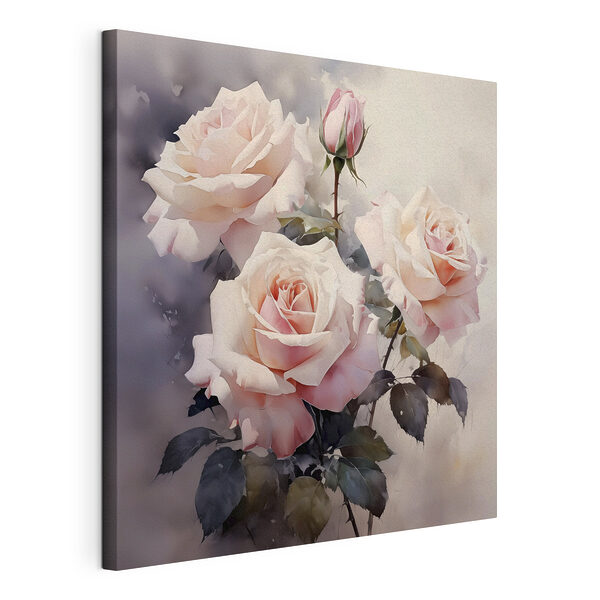 Groep roze rozen Canvas Schilderijen Groep roze rozen