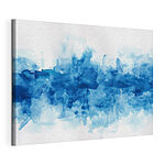 Canvas Schilderijen Blauw en wit aquarel