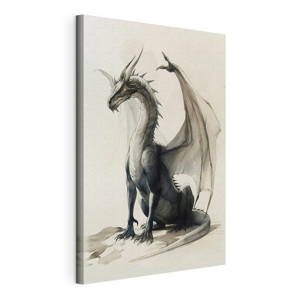 Canvas Schilderijen Tekening van een draak
