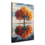 Canvas Schilderijen Boom met oranje bladeren
