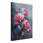 Canvas Schilderijen Schilderij van roze bloemen