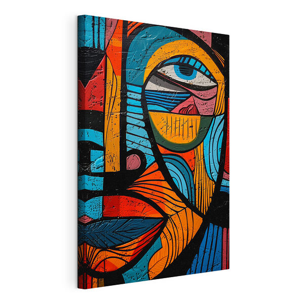 Kleurrijk schilderij van een gezicht Canvas Schilderijen Kleurrijk schilderij van een gezicht