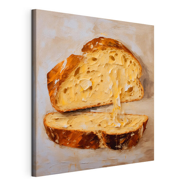 Canvas Schilderijen Stuk brood met gaten erin