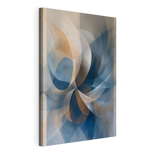 Wervelende tinten blauw en crème Canvas Schilderijen Wervelende tinten blauw en crème