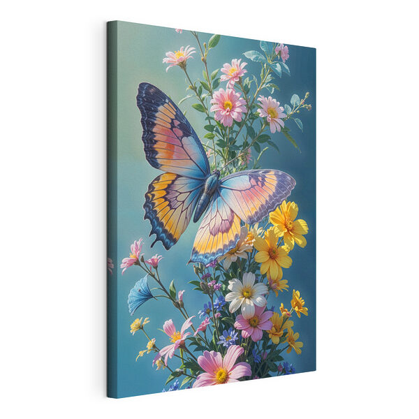Vlinder op een bloem Canvas Schilderijen Vlinder op een bloem