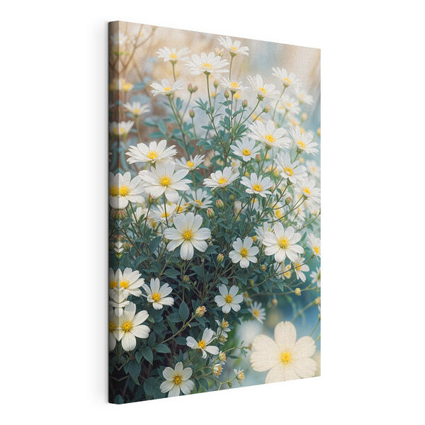 Groep witte bloemen Canvas Schilderijen Groep witte bloemen