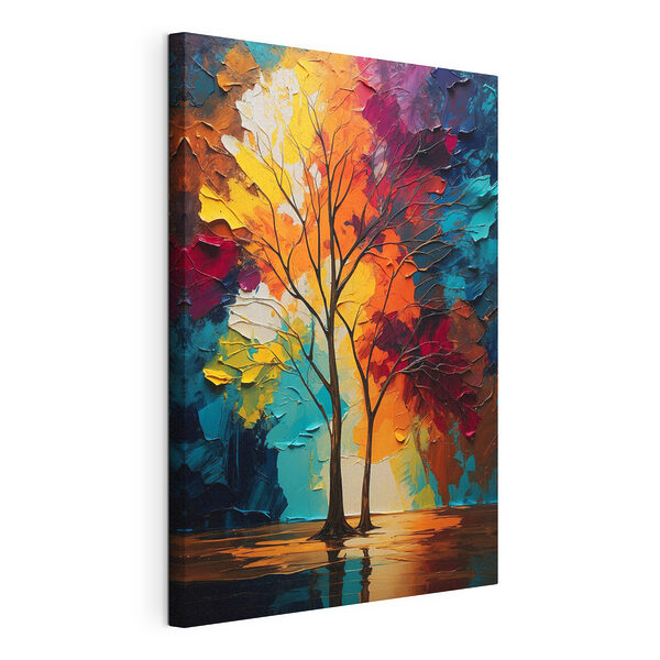 Canvas Schilderijen Canvas prints Painting of trees with colorful leaves