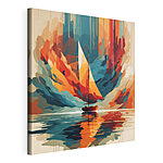 Canvas Schilderijen Canvas prints Sailboat on water with colorful clouds