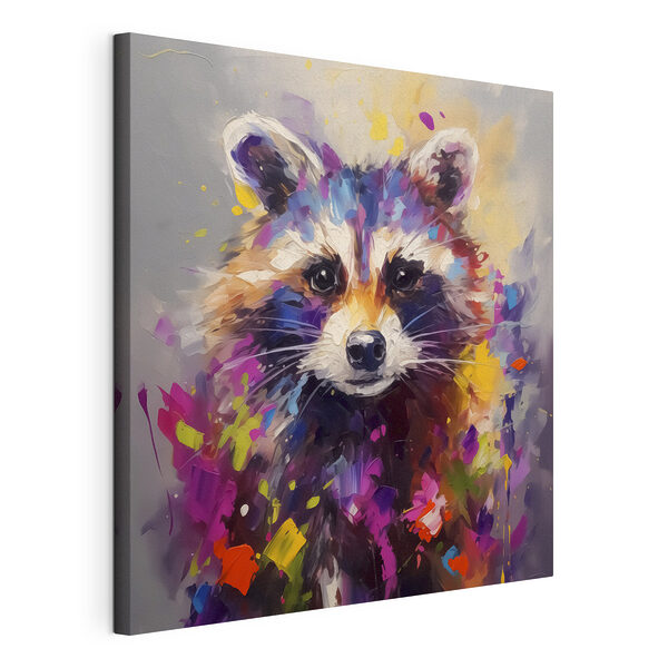 Canvas Schilderijen Schilderij van een wasbeer