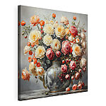 Canvas Schilderijen Vaas met bloemen op een tafel