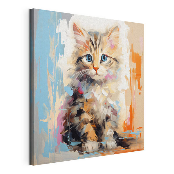Kat met blauwe ogen Canvas Schilderijen Kat met blauwe ogen