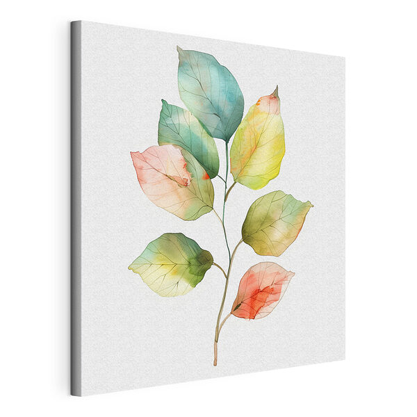 Aquarel van een blad Canvas Schilderijen Aquarel van een blad