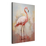 Canvas Schilderijen Schilderij van een roze flamingo