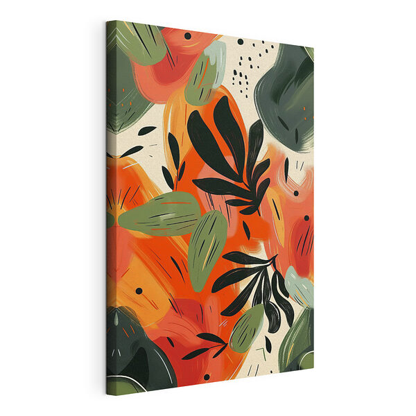 Kleurrijk schilderij van bladeren Canvas Schilderijen Kleurrijk schilderij van bladeren