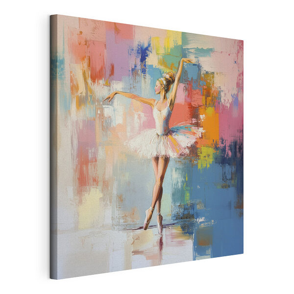 Dansende vrouw in een tutu Canvas Schilderijen Dansende vrouw in een tutu