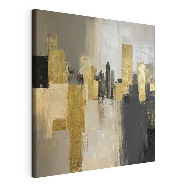 Schilderij van een skyline van een stad Canvas Schilderijen Schilderij van een skyline van een stad