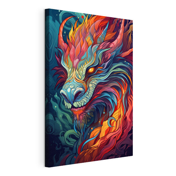 Kleurrijke kunst van een draak Canvas Schilderijen Kleurrijke kunst van een draak