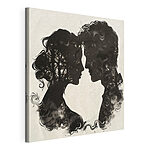 Canvas Schilderijen Man en vrouw oog in oog