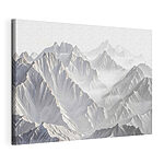 Canvas Schilderijen Besneeuwde bergketen met wolken