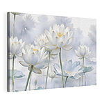 Canvas Schilderijen Groep witte bloemen