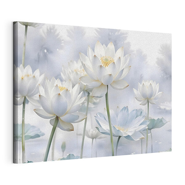Groep witte bloemen Canvas Schilderijen Groep witte bloemen