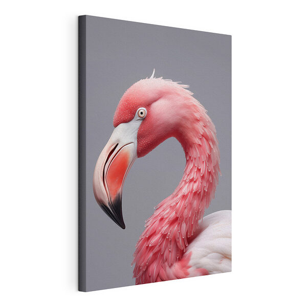 Canvas Schilderijen Elegant roze flamingoportret